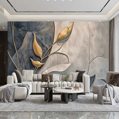 Statement mural in a refined lounge